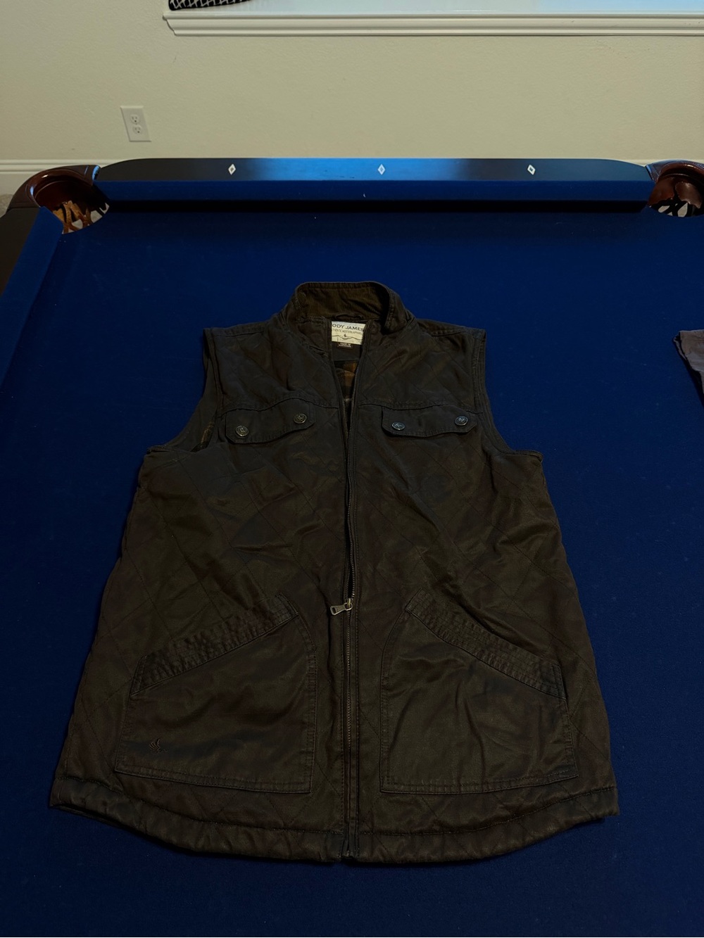 Men's Quilted Utility Vest - Brown